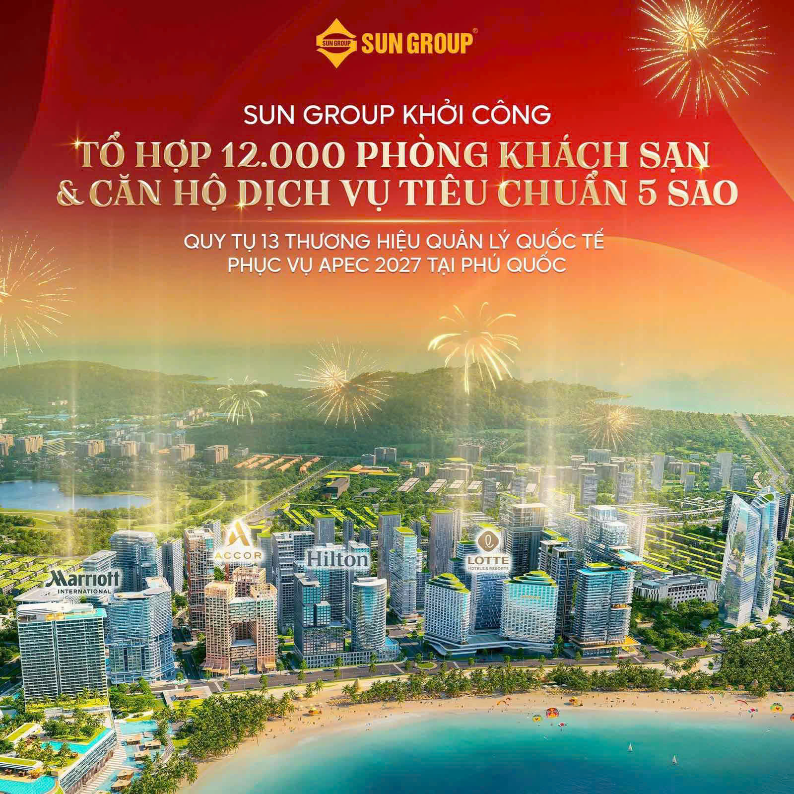 Sun Group khởi công tổ hợp 12000 phòng khách sạn & căn hộ dịch vụ tiêu chuẩn 5 sao
