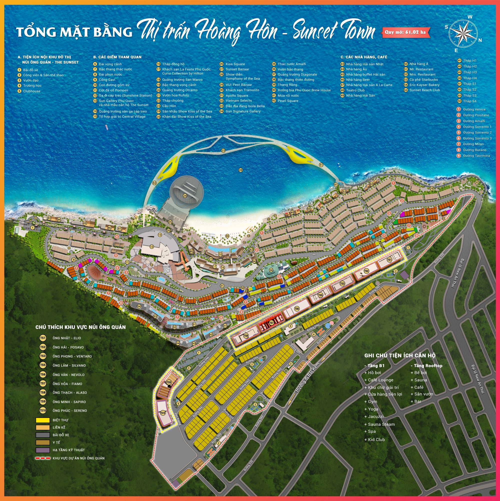 Tổng Mặt Bằng The Sunset & Sunset Town
