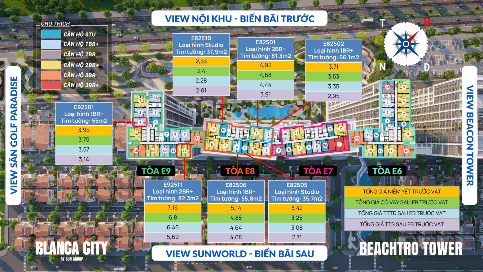 Căn hộ Beachtro Tower | Blanca City Sun Group Vũng Tàu - Thông tin chi tiết, bảng giá bán và chính sách bán hàng 11 Bảng Giá Beachtro Tower Blanca City Sun Group Vũng Tàu