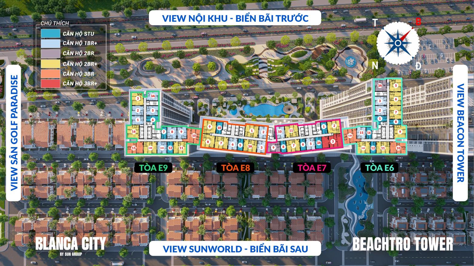 Căn hộ Beachtro Tower | Blanca City Sun Group Vũng Tàu - Thông tin chi tiết, bảng giá bán và chính sách bán hàng 5 Layout tầng Beachtro Tower Blanca City Sun Group Vũng Tàu